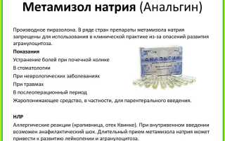 Инструкция по применению препарата Метамизол натрия и что это за лекарство?