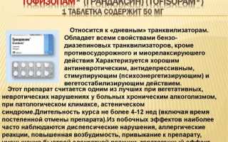 Инструкция по применению Грандаксина и отзывы о препарате