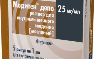 Инструкция по применению препарата Модитен Депо и его аналоги