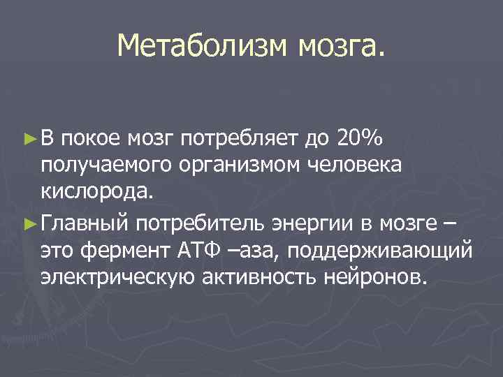 Метаболизм мозга