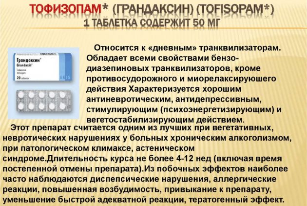 Действие Грандаксина