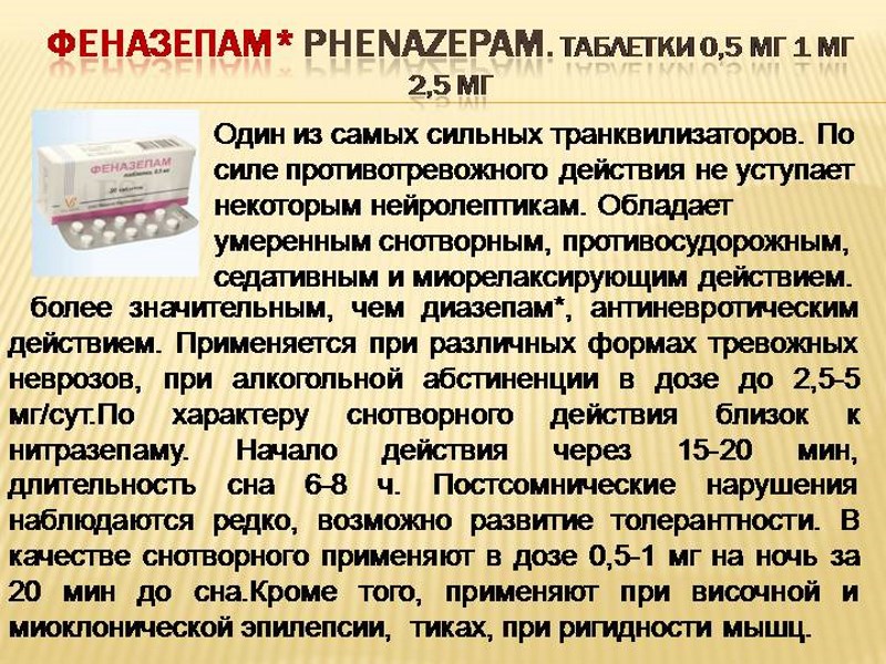 Описание Феназепама