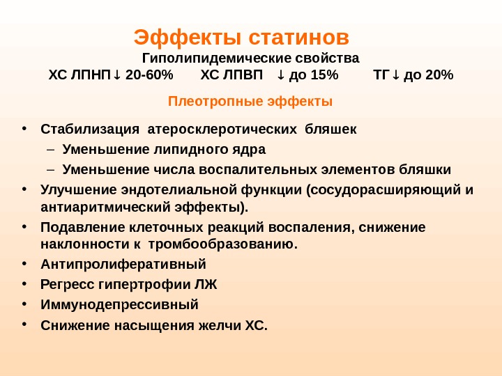 Эффекты статинов