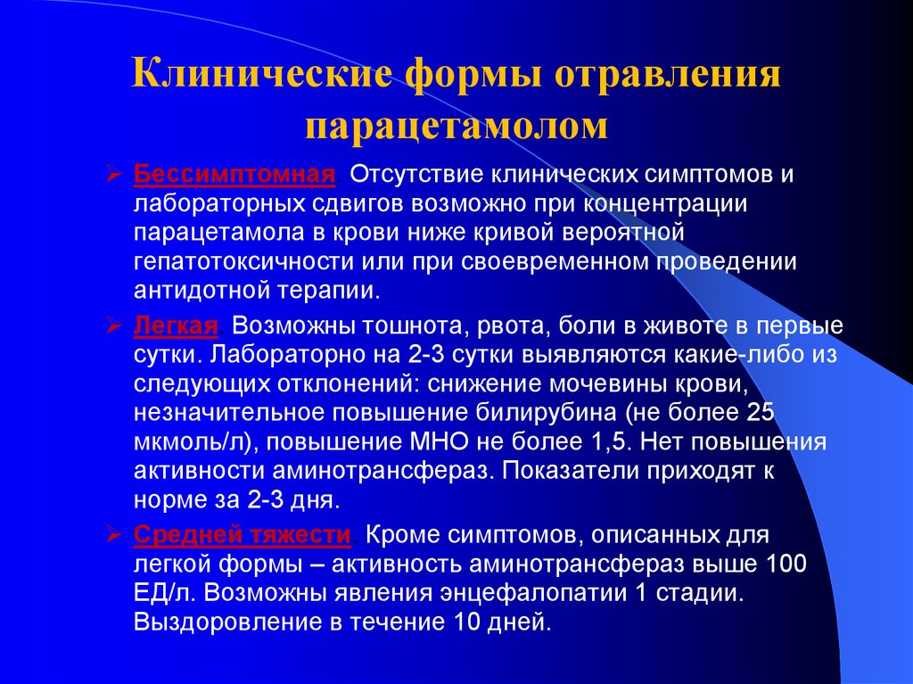 Симптомы отравления