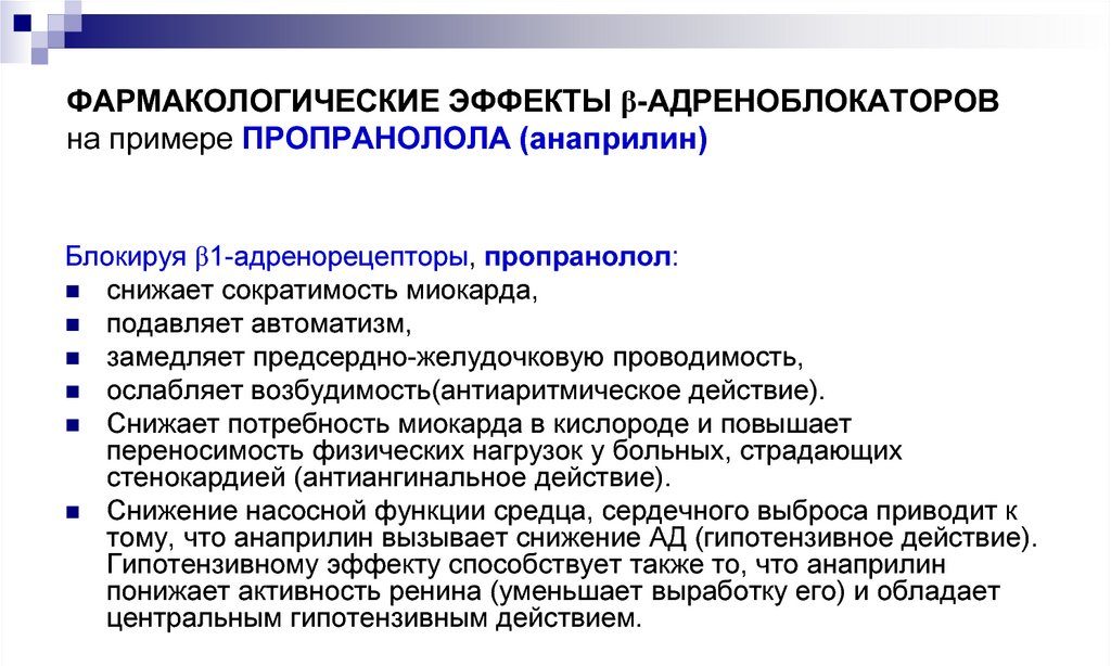 Фармакологические эффекты препарата