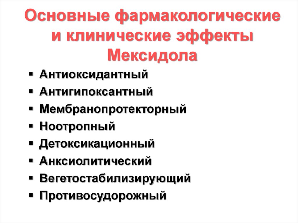 Эффекты препарата
