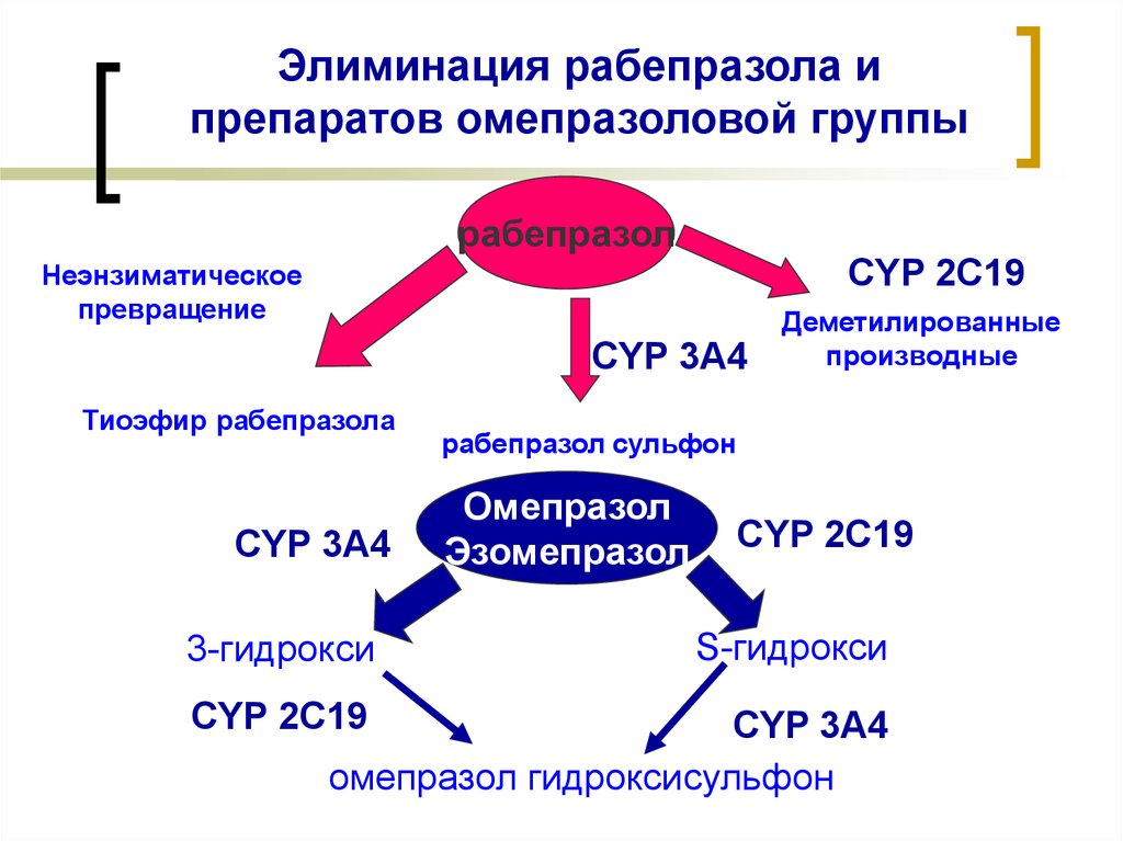 Элиминация Рабепразола