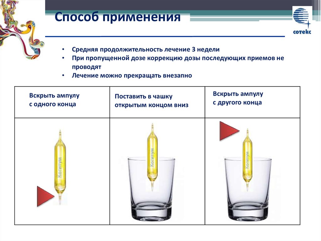 Способ применения