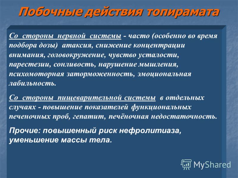 Перечень побочных эффектов