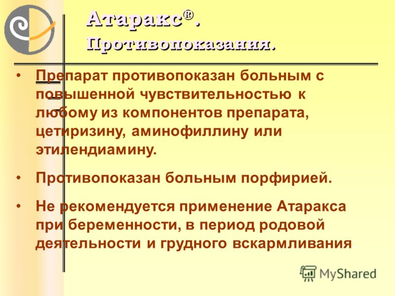 Противопоказания к назначению