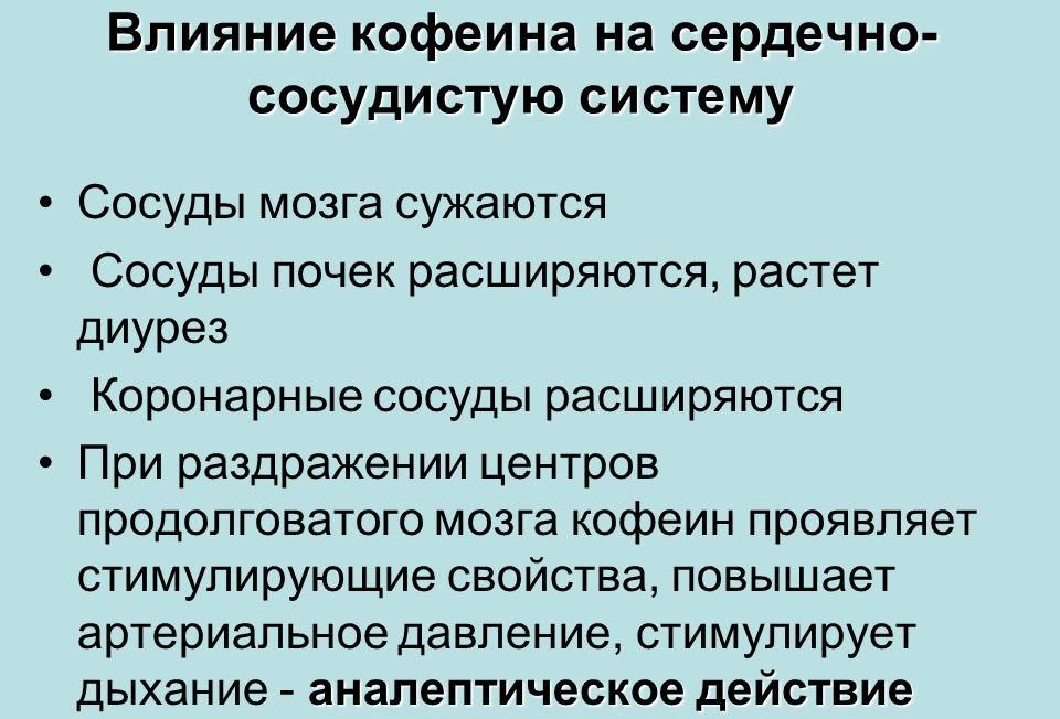 Воздействие кофеина на ССС