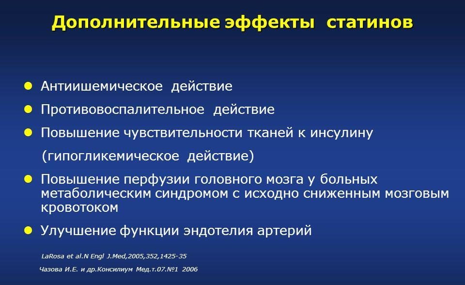 Дополнительные эффекты статинов