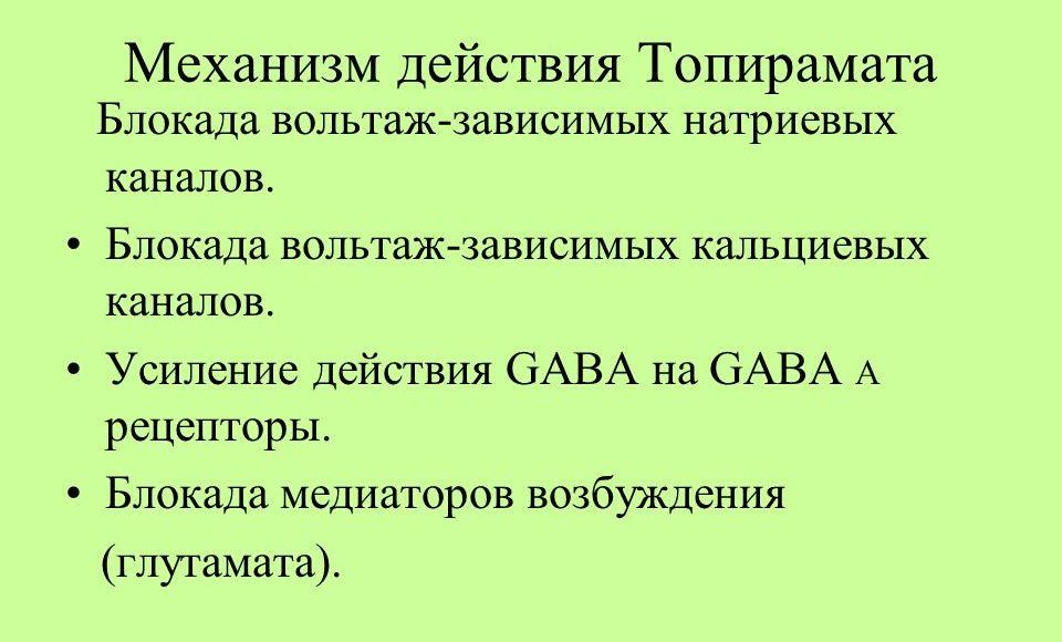 Механизм действия препарата