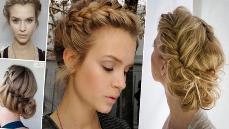 Прическа с косой на новый год