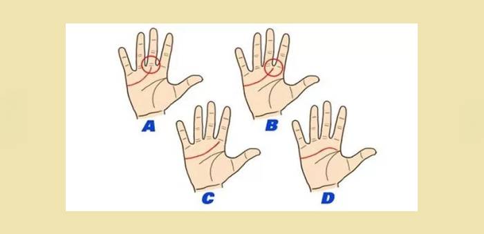 Варианты расположений бороздки сердца на ладошке
