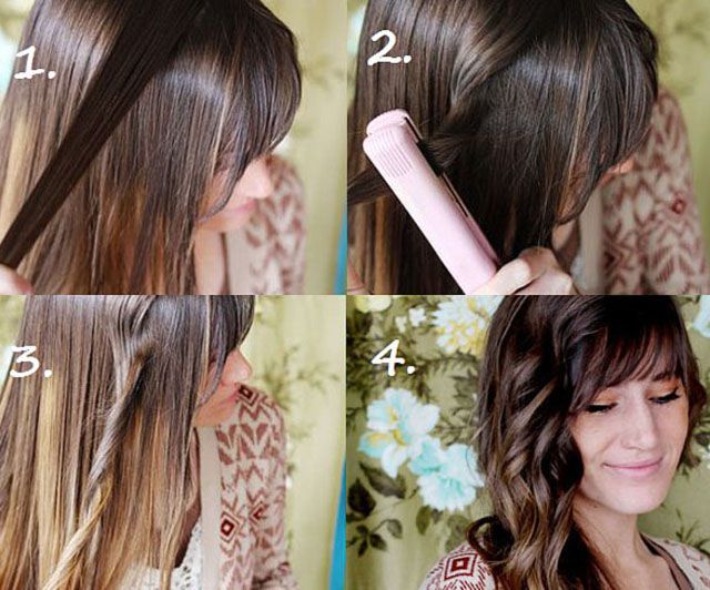 Завивка утюжком от корней.